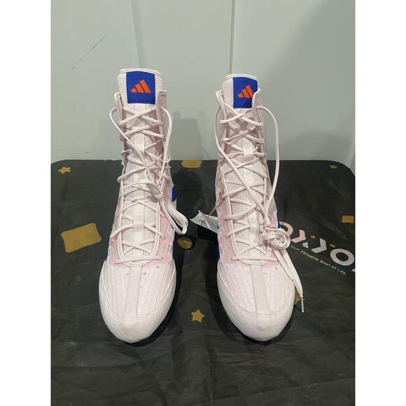 New Women’s Sz 8.5 Adidas Box Hog 4 Boxing Shoes Pink Blue Orange IH2733 - Picture 2 of 7